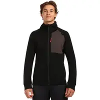 KILPI MERINI Pánský svetr z merino vlny s kapucí, černá, velikost XXXL