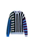 Desigual Sveter  kobaltovomodrá / svetlomodrá / vínovo červená / čierna