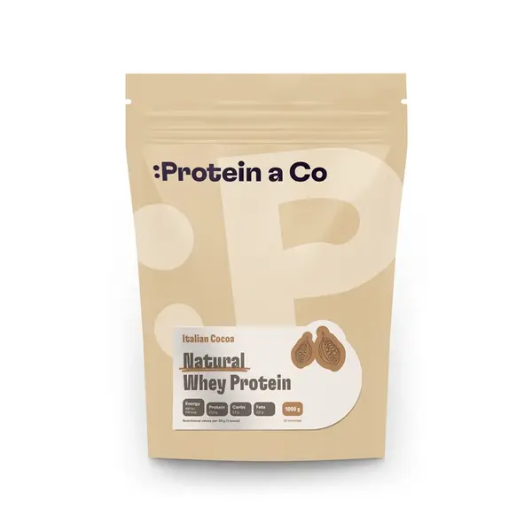 Protein a Co NATURAL WHEY – prémiový protein 1 kg, Italian cocoa