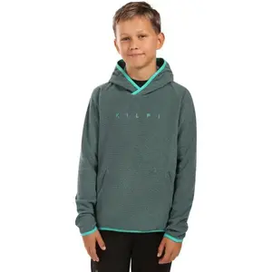 KILPI FLOND Chlapčenská flísová mikina s kapucňou, tmavo zelená, veľkosť