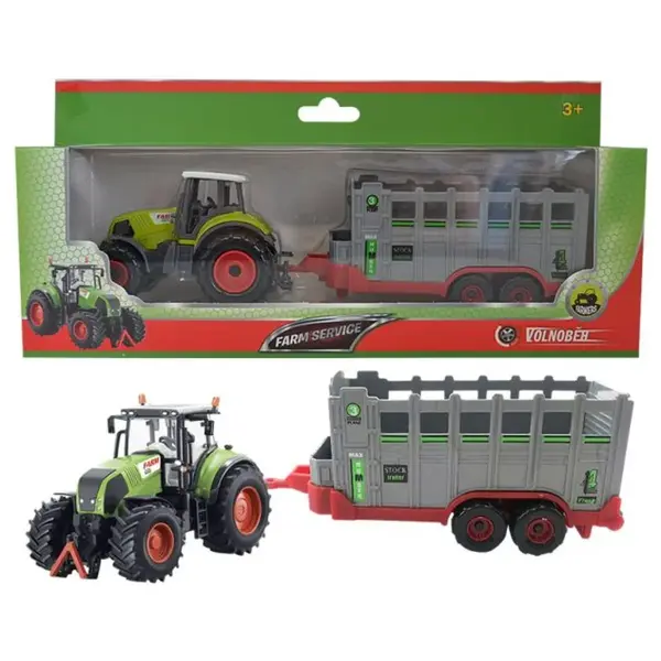 Traktor s prívesom na prepravu zvierat 1:50