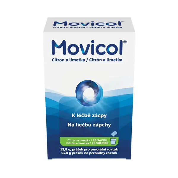 Movicol k léčbě zácpy Citron a limetka sáčky 20x13,8 g