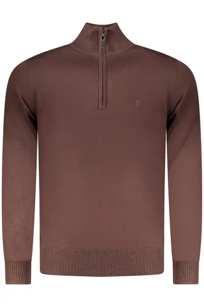 Pánsky hnedý sveter na zips