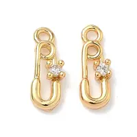 Brass Micro Pave Cubic Zirconia Pendants