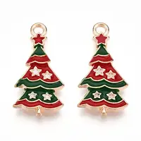 Christmas Theme Alloy Enamel Pendants