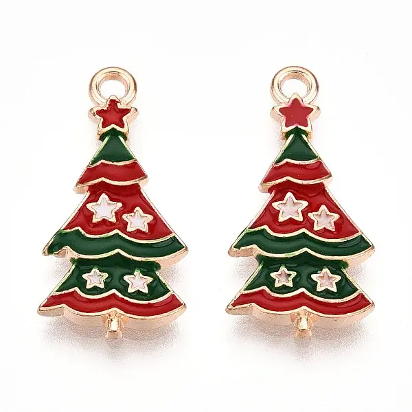 Christmas Theme Alloy Enamel Pendants