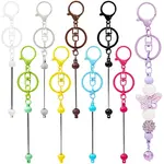 10Pcs 10 Colors Alloy Bar Beadable Keychain Clasps