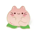 Cat Shape with Peach Enamel Pins