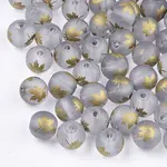 Autumn Theme Electroplate Transparent Glass Beads
