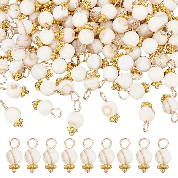 100Pcs Natural Freshwater Shell Charms