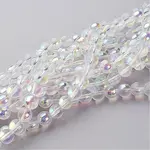 13 inch AB Color Plated Round Glass Beads