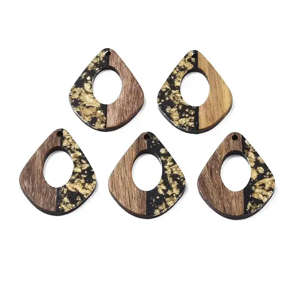 Translucent Resin Waxed Walnut Wood Pendants