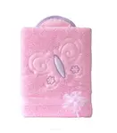 Mamo Tato Oboustranná chlupáčková dečka s vyšívkou 75 x 90 cm, Motýlek, růžová