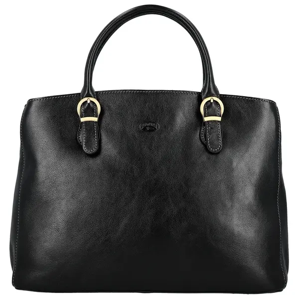 Dámska kožená kabelka do ruky čierna - Katana Siara