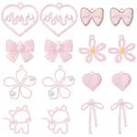 32Pcs 8 Styles Spray Painted Alloy Pendants