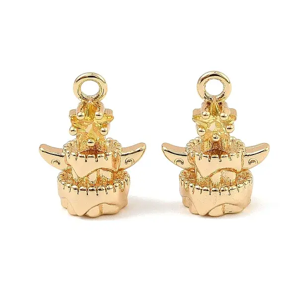 Brass Micro Pave Cubic Zirconia Charms