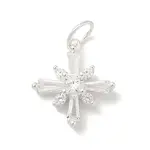 925 Sterling Silver Pave Clear Cubic Zirconia Charms
