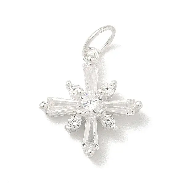 925 Sterling Silver Pave Clear Cubic Zirconia Charms