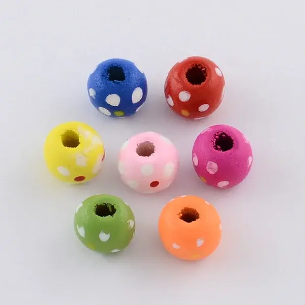 Dyed Natural Wood Beads