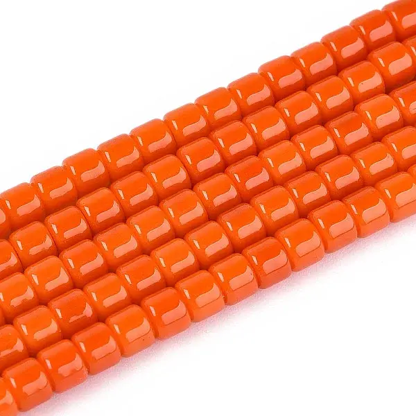 Opaque Solid Color Glass Beads Strands