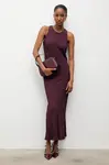 Šaty Answear.LAB vínová barva, maxi, přiléhavé