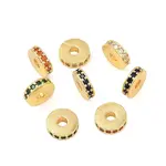 Brass Micro Pave Cubic Zirconia Beads