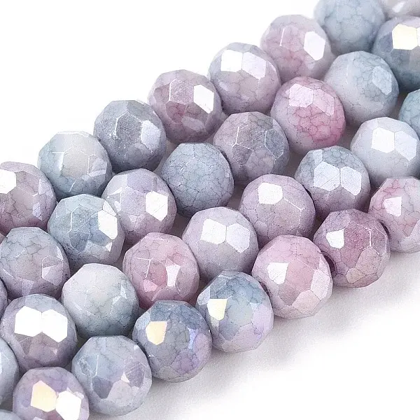 Faceted Electroplated Glass Beads Strands