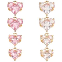 8Pcs 4 Styles Brass Charms