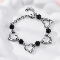 201 Stainless Steel Heart Link Chain Bracelets