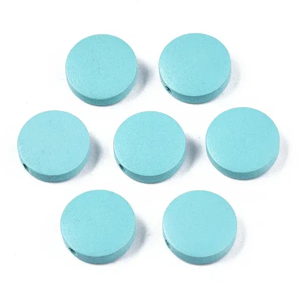 Painted Natural Poplar Wood Beads