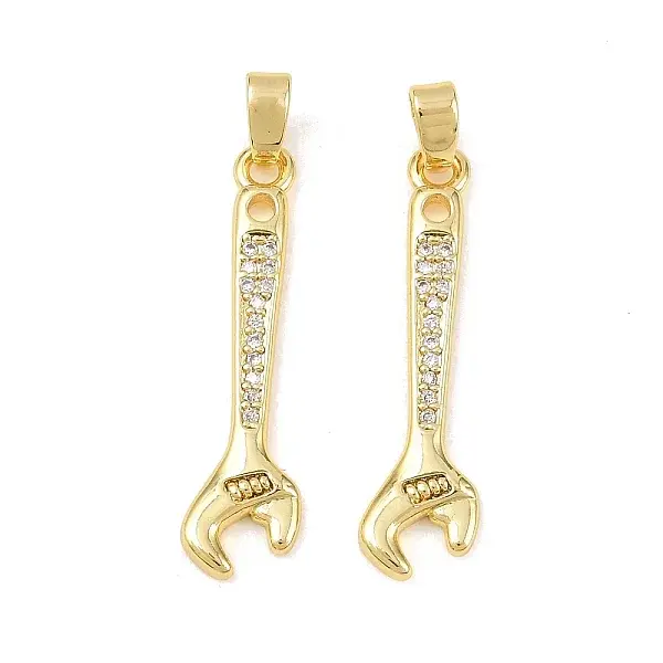 Brass Micro Pave Clear Cubic Zirconia Pendants
