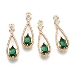 Brass Micro Pave Cubic Zirconia Pendants