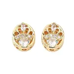 Brass Micro Pave Cubic Zirconia Beads
