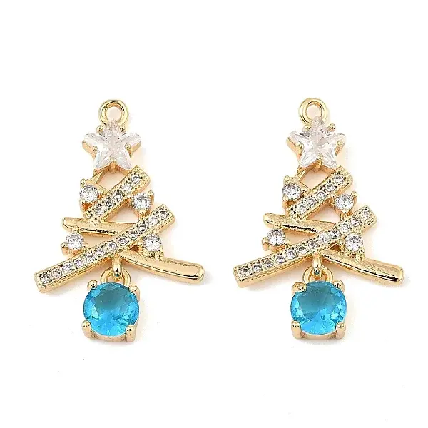 Brass Micro Pave Cubic Zirconia Pendants