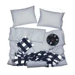 SCANquilt povlečení KLASIK pepito bílomodrá 140 x 200/70 x 90 cm