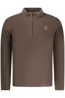 Pánská hnědá fleecová mikina na zip