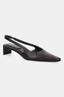 Kožené lodičky Calvin Klein SET BACK HEEL PUMP SLINGBACK LTH