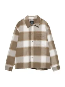 Pull&Bear Prechodná bunda  piesková / béžová melírovaná / biela