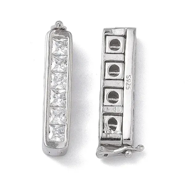 925 Sterling Silver Cubic Zirconia Twister Clasps