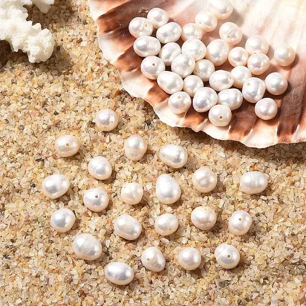 10Pcs Natural Cultured Freshwater Pearl Beads