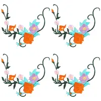 Flower & Leaf Polyester Embroidery Sew on Appliques