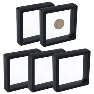 5Pcs Square Transparent PE Thin Film Suspension Jewelry Display Box