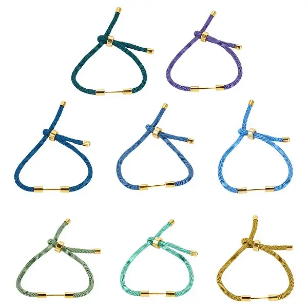 8Pcs 8 Colors Braided Nylon Cord Bracelet Making