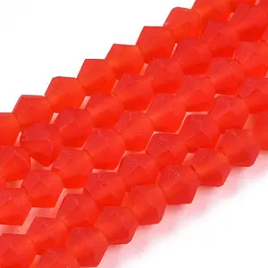 Imitate Austrian Crystal Frosted Glass Beads Strands