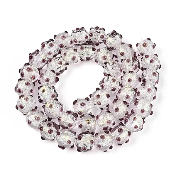 Handmade Foil Lampwork Beads Strands