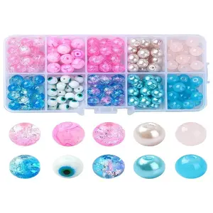 10 Styles Spray Painting & Baking Painted Glass Beads