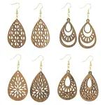 8 Pairs 4 Style 304 Stainless Steel Dangle Earrings