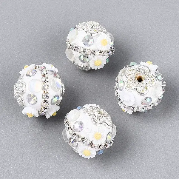 Handmade Polymer Clay Rhinestone Indonesia Beads