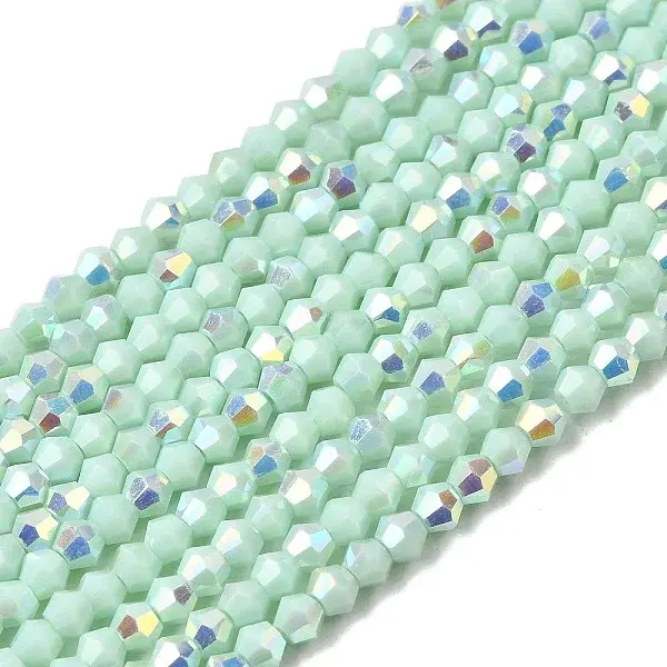 AB Color Plated Opaque Glass Beads Strands