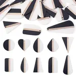 20Pcs 10 Styles Resin & Natural Wood Pendants